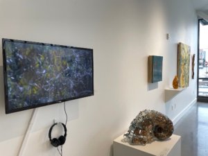 Gallery photo of Rewilding exhibition at Fishers Art Center.