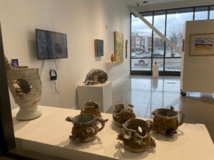 Gallery photo of Rewilding exhibition at Fishers Art Center.